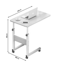Βοηθητικό τραπέζι Talf pakoworld τροχήλατο φυσικό-λευκό 60x40x62-88εκ – 072-000047