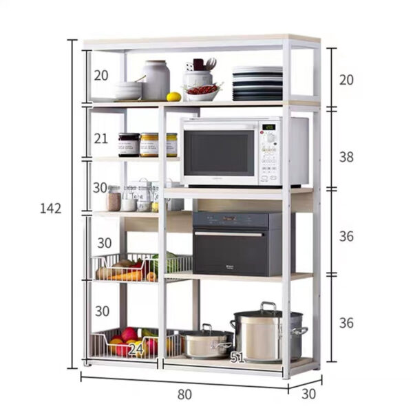 Ραφιέρα επιδαπέδια Leena pakoworld μέταλλο dark oak-μαύρο 80x30x142εκ – 072-000060