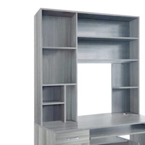 Γραφείο υπολογιστή με βιβλιοθήκη Novelty pakoworld γκρι-oak 120x55x182εκ – 072-000089