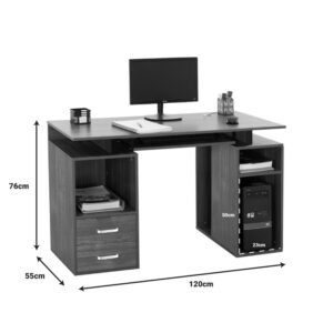 Γραφείο υπολογιστή Liberion pakoworld καρυδί 120x55x76εκ – 072-000090