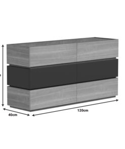 Συρταριέρα Sonlen pakoworld mdf σε ανθρακί-sonoma απόχρωση 120x40x72εκ – 072-000102