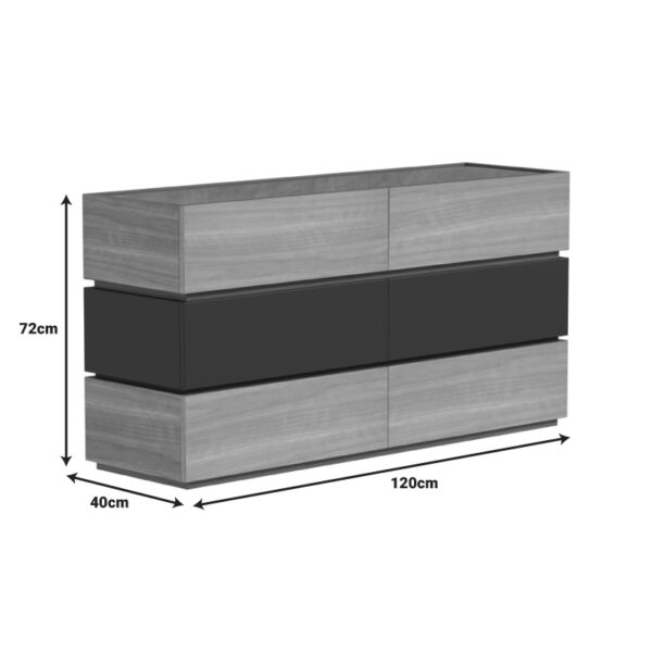 Συρταριέρα Sonlen pakoworld mdf σε ανθρακί-sonoma απόχρωση 120x40x72εκ – 072-000102