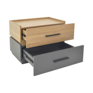 Κομοδίνο Sonlen pakoworld mdf σε sonoma-ανθρακί απόχρωση 60x40x44.5εκ – 072-000104