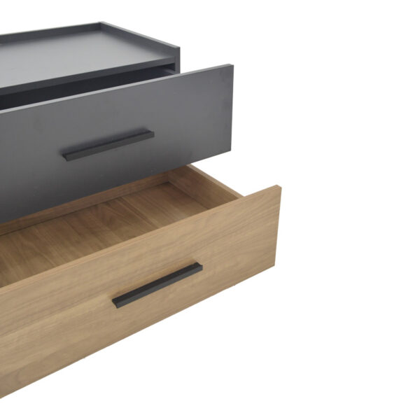 Κομοδίνο Sonlen pakoworld mdf σε sonoma-ανθρακί απόχρωση 60x40x44.5εκ – 072-000104