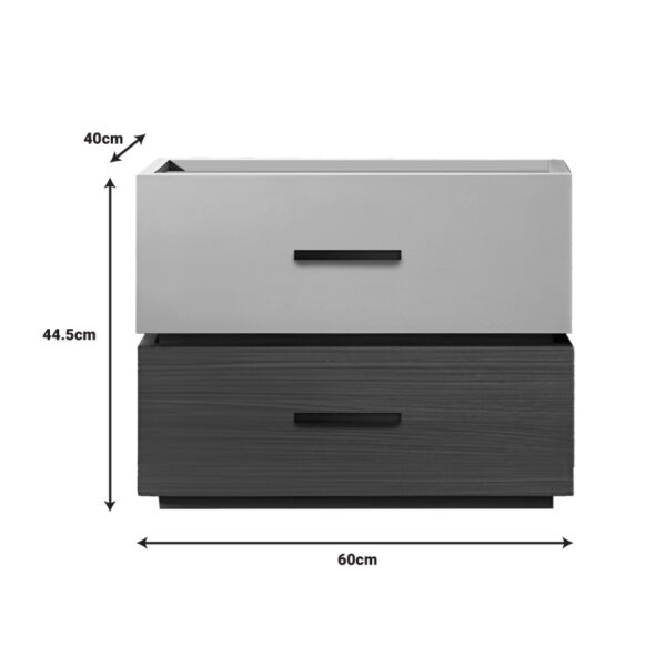 Κομοδίνο Sonlen pakoworld mdf σε καρυδί-μπεζ απόχρωση 60x40x44.5εκ – 072-000105