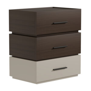 Κομοδίνο Sonlen pakoworld mdf σε καρυδί-μπεζ απόχρωση 60x40x66εκ – 072-000106