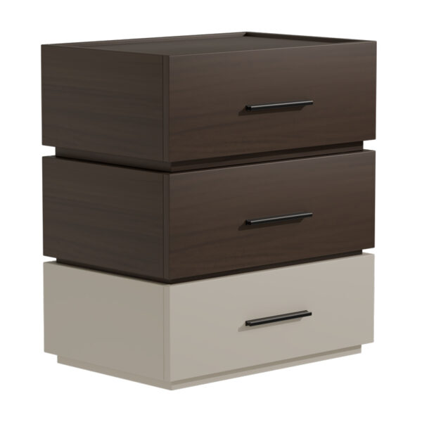 Κομοδίνο Sonlen pakoworld mdf σε καρυδί-μπεζ απόχρωση 60x40x66εκ – 072-000106