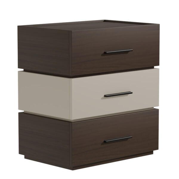 Κομοδίνο Sonlen pakoworld mdf σε καρυδί-μπεζ απόχρωση 60x40x66εκ – 072-000106