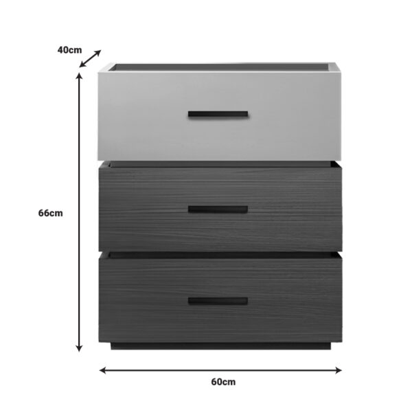 Κομοδίνο Sonlen pakoworld mdf σε καρυδί-μπεζ απόχρωση 60x40x66εκ – 072-000106