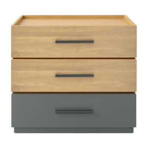 Κομοδίνο Sonlen pakoworld mdf σε sonoma-ανθρακί απόχρωση 60x40x66εκ – 072-000107