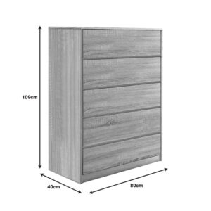 Συρταριέρα Kuanger pakoworld mdf σε φυσική απόχρωση 80x40x109εκ – 072-000109