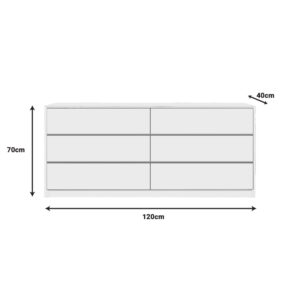 Συρταριέρα Kuanger pakoworld mdf σε λευκή απόχρωση 120x40x70εκ – 072-000112