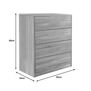 Συρταριέρα Kuanger pakoworld mdf σε φυσική απόχρωση 80x40x80εκ – 072-000113