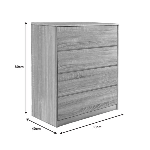 Συρταριέρα Kuanger pakoworld mdf σε φυσική απόχρωση 80x40x80εκ – 072-000113