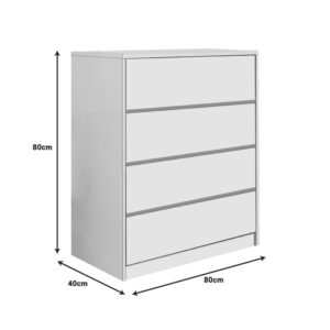 Συρταριέρα Kuanger pakoworld mdf σε λευκή απόχρωση 80x40x80εκ – 072-000114
