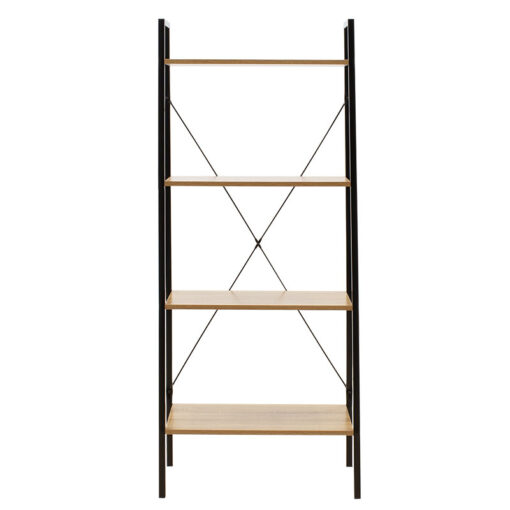 Βιβλιοθήκη- Ραφιέρα Ramon pakoworld φυσικό-μαύρο 60x23x145,5εκ – 085-000001