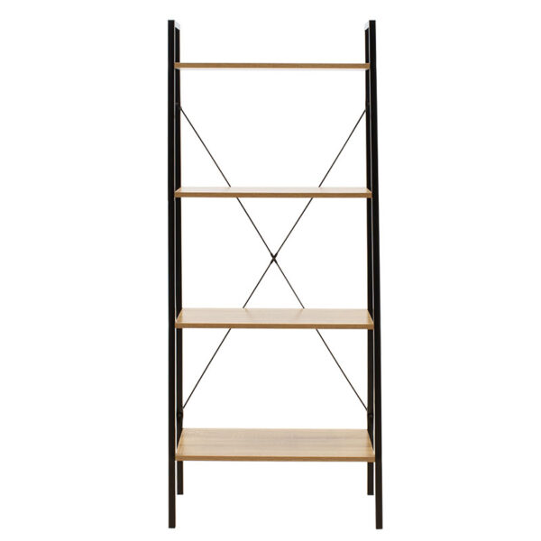 Βιβλιοθήκη- Ραφιέρα Ramon pakoworld φυσικό-μαύρο 60x23x145,5εκ – 085-000001