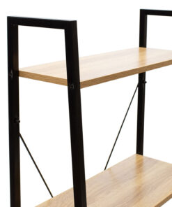 Βιβλιοθήκη- Ραφιέρα Ramon pakoworld φυσικό-μαύρο 60x23x145,5εκ – 085-000001