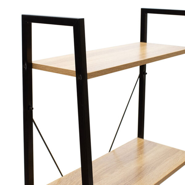 Βιβλιοθήκη- Ραφιέρα Ramon pakoworld φυσικό-μαύρο 60x23x145,5εκ – 085-000001