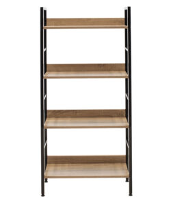 Βιβλιοθήκη- Ραφιέρα Ramon pakoworld φυσικό-μαύρο 60x28x125,5εκ – 085-000002