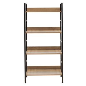 Βιβλιοθήκη- Ραφιέρα Ramon pakoworld φυσικό-μαύρο 60x28x125,5εκ – 085-000002