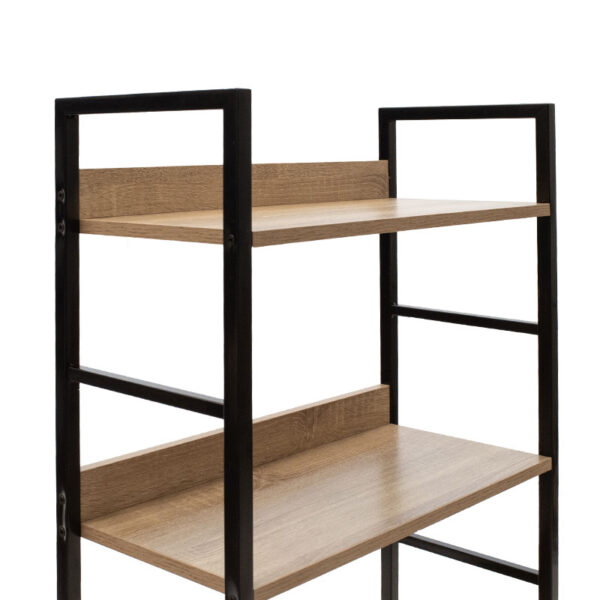 Βιβλιοθήκη- Ραφιέρα Ramon pakoworld φυσικό-μαύρο 60x28x125,5εκ – 085-000002