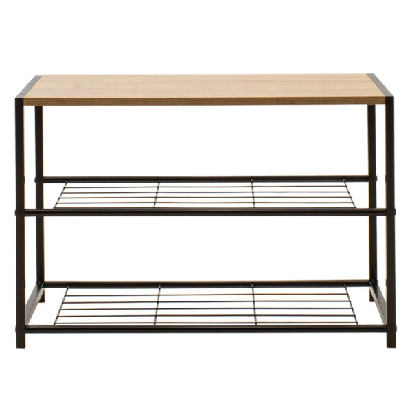 Παπουτσοθήκη Ramon pakoworld 6 ζευγών φυσικό-μαύρο 63x30x43εκ – 085-000010