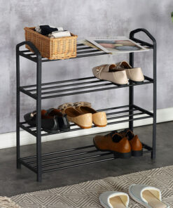 Παπουτσοθήκη Ramon pakoworld 12 ζευγών μέταλλο μαύρο 62x20x62εκ – 085-000014