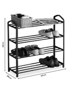 Παπουτσοθήκη Ramon pakoworld 12 ζευγών μέταλλο μαύρο 62x20x62εκ – 085-000014