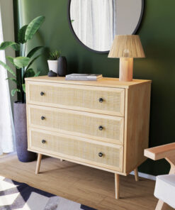 Συρταριέρα Oslo pakoworld 3ων συρταριών sonoma 90x39x79εκ – 086-000003