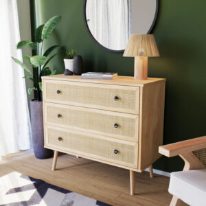 Συρταριέρα Oslo pakoworld 3ων συρταριών sonoma 90x39x79εκ – 086-000003