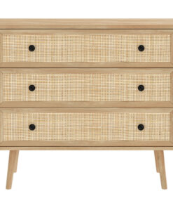 Συρταριέρα Oslo pakoworld 3ων συρταριών sonoma 90x39x79εκ – 086-000003