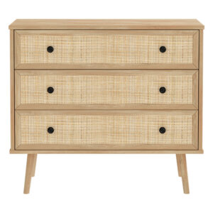 Συρταριέρα Oslo pakoworld 3ων συρταριών sonoma 90x39x79εκ – 086-000003