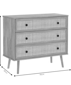 Συρταριέρα Oslo pakoworld 3ων συρταριών sonoma 90x39x79εκ – 086-000003