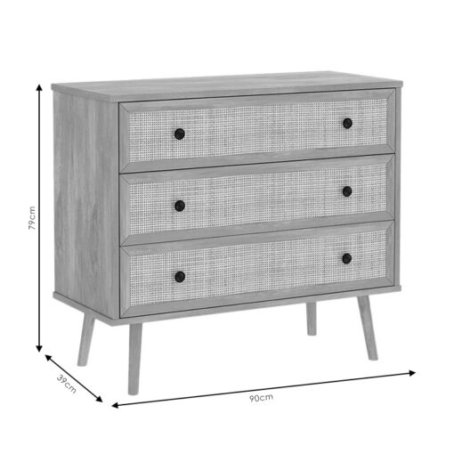 Συρταριέρα Oslo pakoworld 3ων συρταριών sonoma 90x39x79εκ – 086-000003