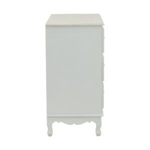 Συρταριέρα Pazlen Inart mdf σε λευκή αντικέ απόχρωση 80x40x80εκ – 087-000008