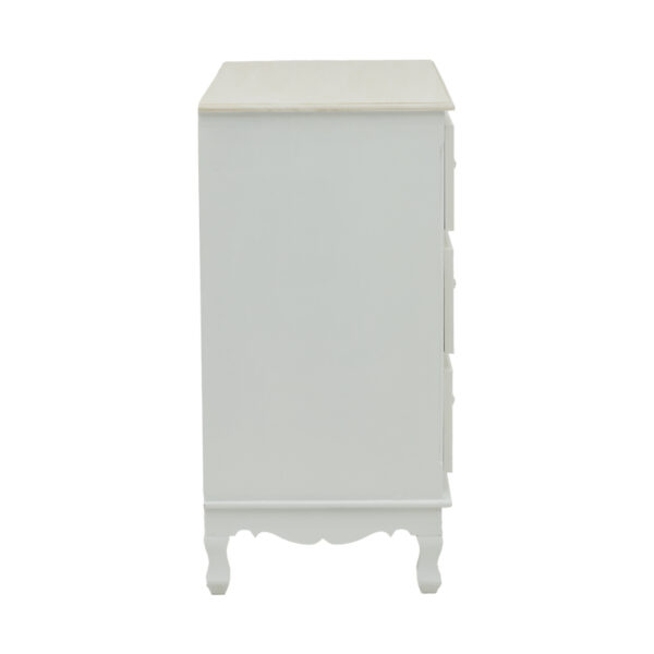 Συρταριέρα Pazlen Inart mdf σε λευκή αντικέ απόχρωση 80x40x80εκ – 087-000008