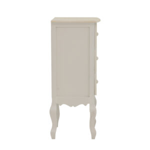 Κομοδίνο Pazlen Inart mdf σε λευκή αντικέ απόχρωση 40×34.5×82εκ – 087-000009