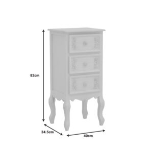 Κομοδίνο Pazlen Inart mdf σε λευκή αντικέ απόχρωση 40×34.5×82εκ – 087-000009