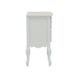 Κομοδίνο Pazlen Inart mdf σε λευκή αντικέ απόχρωση 40x45x65εκ – 087-000010