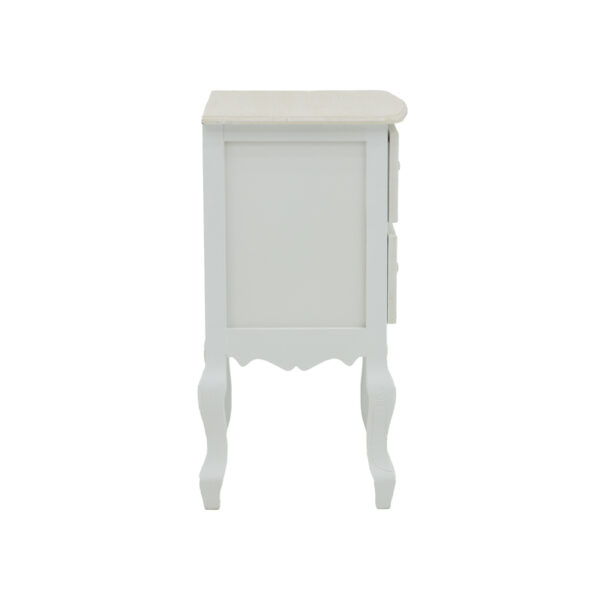 Κομοδίνο Pazlen Inart mdf σε λευκή αντικέ απόχρωση 40x45x65εκ – 087-000010