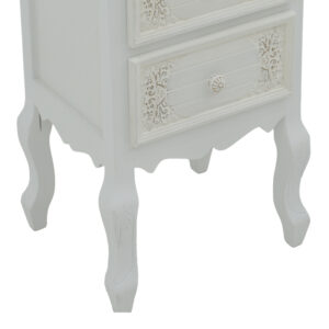 Κομοδίνο Pazlen Inart mdf σε λευκή αντικέ απόχρωση 40x45x65εκ – 087-000010