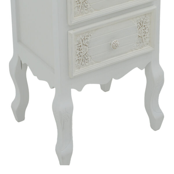 Κομοδίνο Pazlen Inart mdf σε λευκή αντικέ απόχρωση 40x45x65εκ – 087-000010