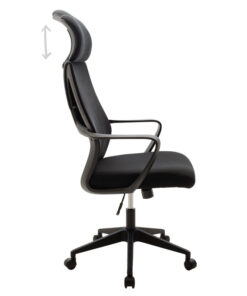 Καρέκλα γραφείου διευθυντή Dolphin pakoworld με ύφασμα mesh χρώμα μαύρο – 090-000004