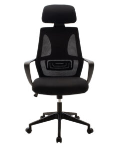 Καρέκλα γραφείου διευθυντή Dolphin pakoworld με ύφασμα mesh χρώμα μαύρο – 090-000004