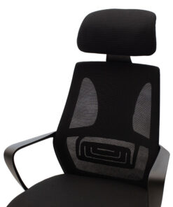 Καρέκλα γραφείου διευθυντή Dolphin pakoworld με ύφασμα mesh χρώμα μαύρο – 090-000004