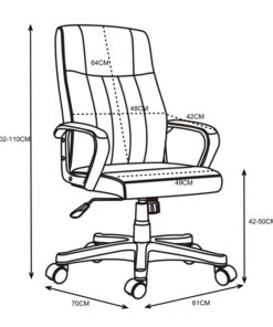 Καρέκλα γραφείου διευθυντή Roby pakoworld με pu χρώμα μαύρο – 090-000012