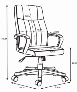Καρέκλα γραφείου διευθυντή Roby pakoworld με pu χρώμα μαύρο – 090-000012