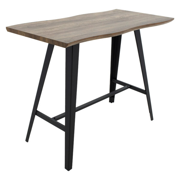 Tραπέζι μπαρ Fortitude pakoworld MDF καρυδί – πόδι μαύρο 140x70x103.5εκ – 093-000014