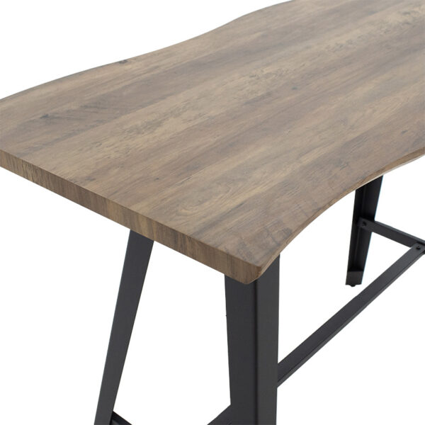 Tραπέζι μπαρ Fortitude pakoworld MDF καρυδί – πόδι μαύρο 140x70x103.5εκ – 093-000014